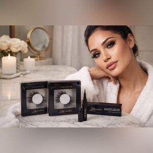 Lilly Lashes Magnetic Faux Mink 3D Lashes Magnetic Liner Black Eyeliner Set New